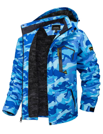 TACVASEN Men's Winter Skiing Jackets Water Resistant Fleece Coats Insulated Thermal Snowboard Jacket Parka Raincoat with Hood