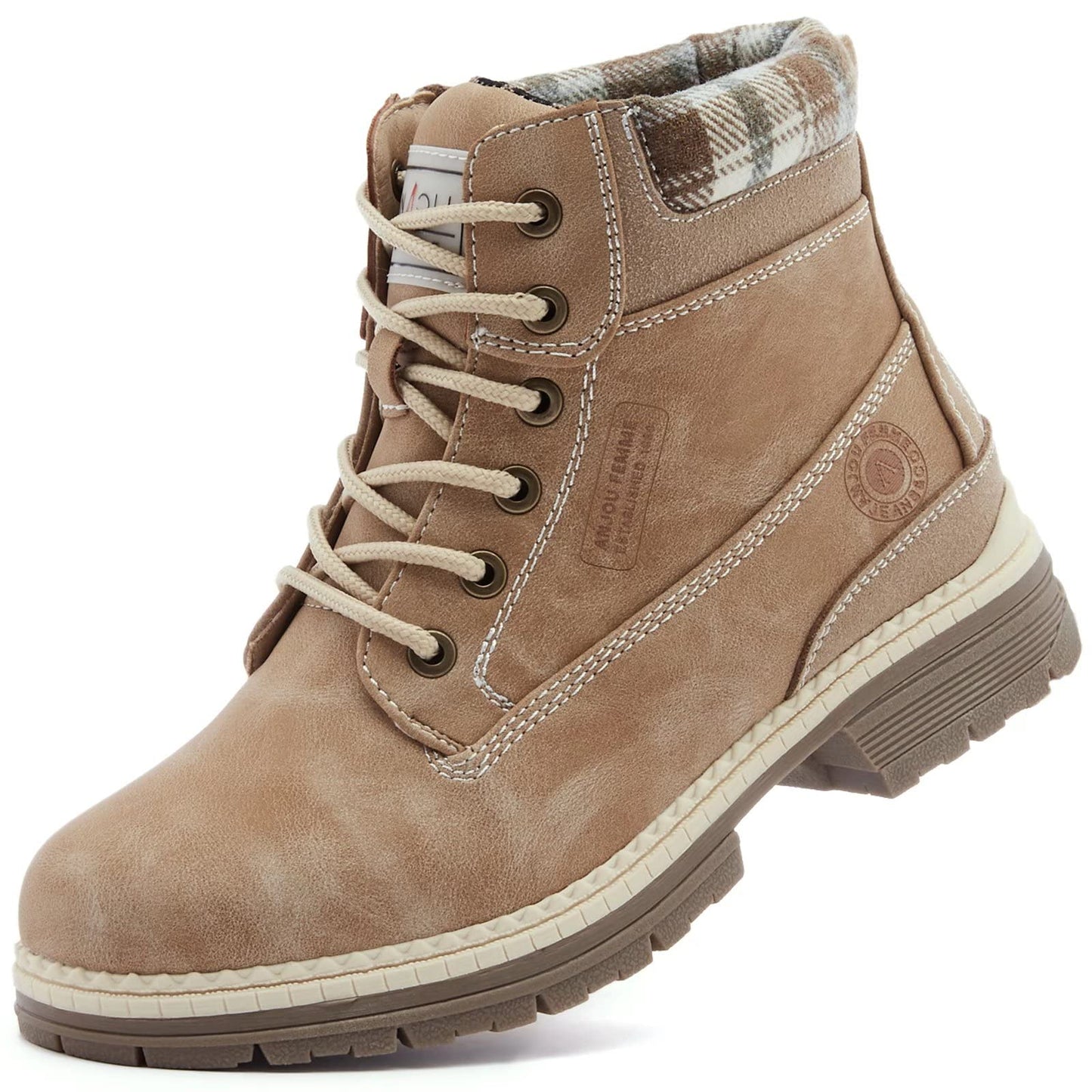 ANJOUFEMME Work Hiking Boots for Women Waterproof - Womens Outdoor Ankle Boots Lightweight Snow Winter Boots for Trekking Walking