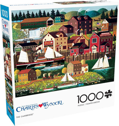 Buffalo Games – Charles Wysocki - Whistle Stop Christmas- 1000 Piece Holiday Jigsaw Puzzle - Festive Puzzles for Adults – Precision-Cut Pieces, Winter Artwork, Hours of Relaxing Fun
