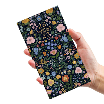 Pocket Calendar 2026-2027 for Purse, Two Year Monthly Planner Pocket Size, Jan 2026 to Dec 2027 Monthly Planner Small Size (6.5" x 3.5") - Wildflowers