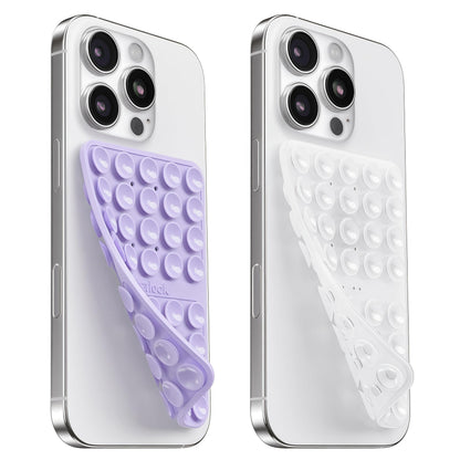 Klearlook Silicone Suction Cup Phone Case Mount Double Sided, Sticky Phone Grip with Higher Suction Power for Cell Phone, Hands-Free Phone Accessories Holder for Selfies and Videos, Transparent