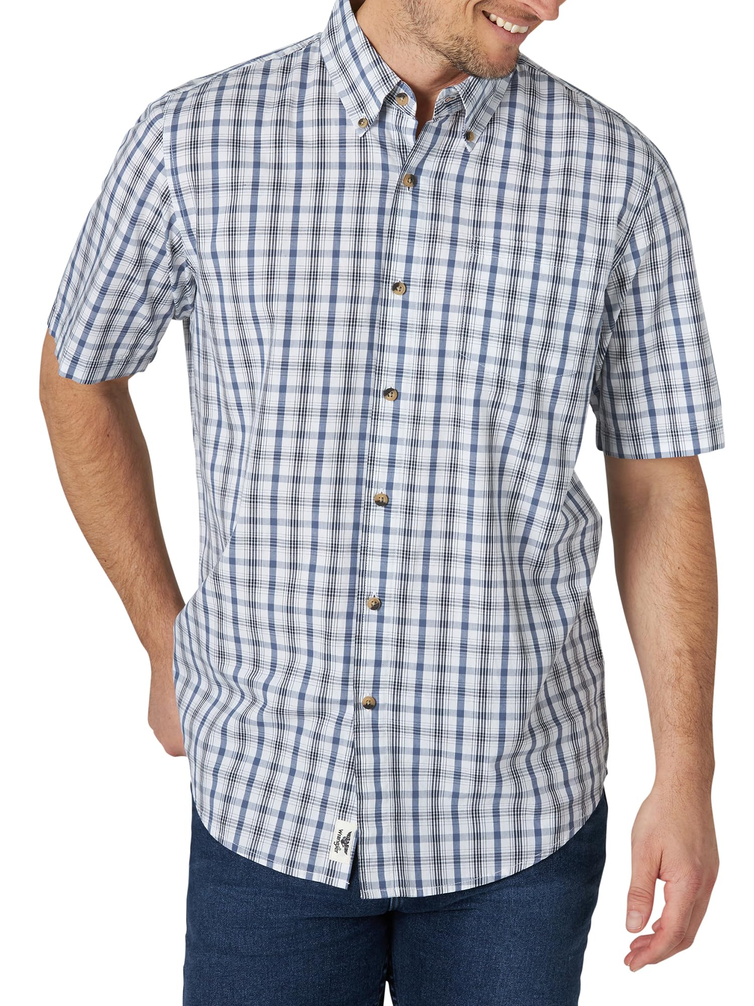 Wrangler Authentics Men's Short Sleeve Classic Plaid Shirt