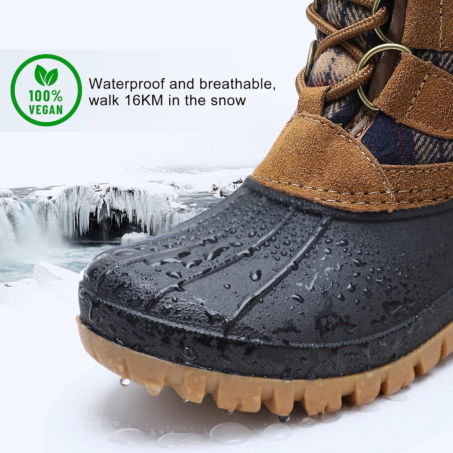 STQ Womens Winter Duck Boots Waterproof Cold Weather Snow Boots