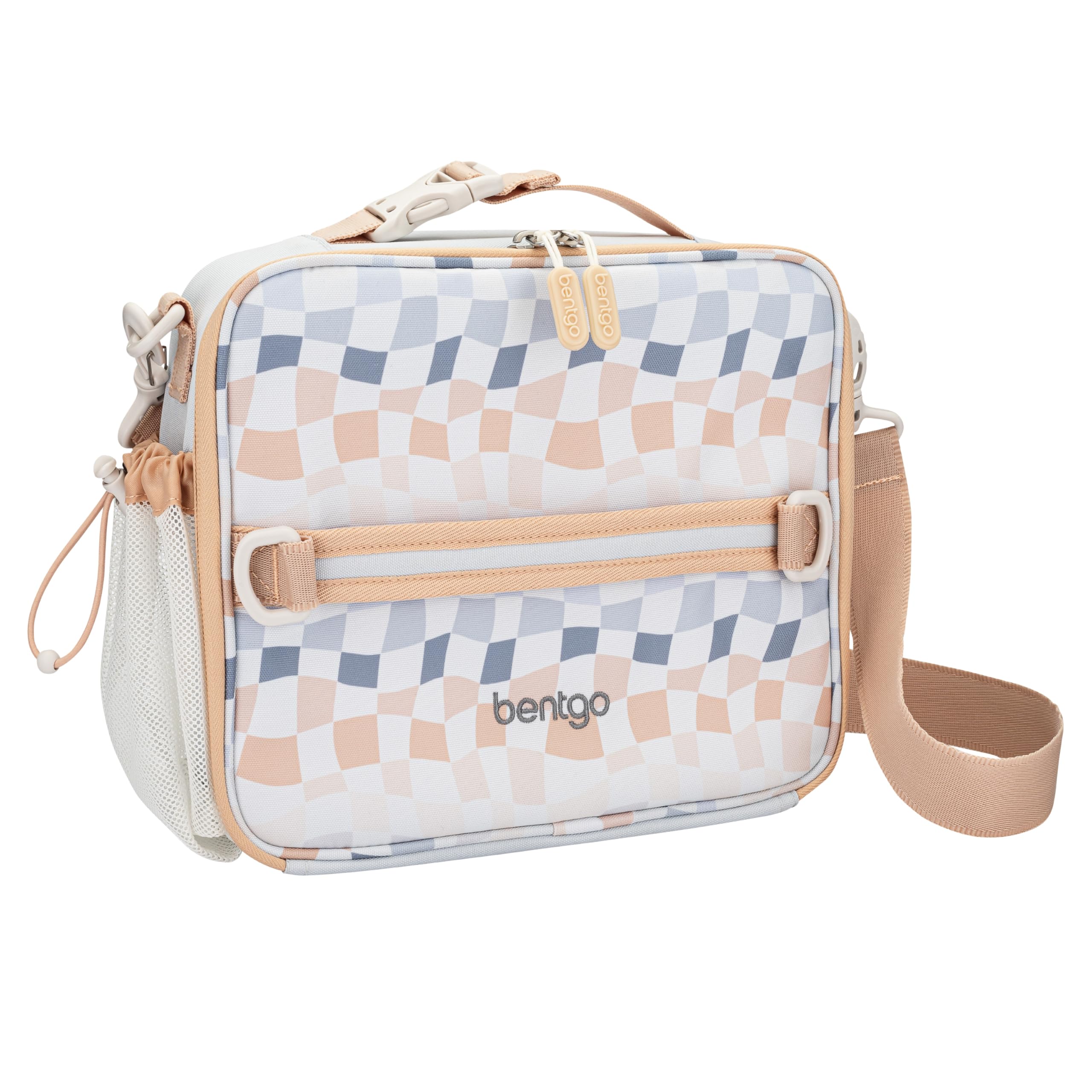 Bentgo Kids Lunch Bag - Double-Insulated, Reusable Lunch Bag for Kids 3+ with Adjustable Strap; Holds Lunch Box/Water Bottle/Snacks; Easy-Clean, Water-Resistant & Pockets (Sports)