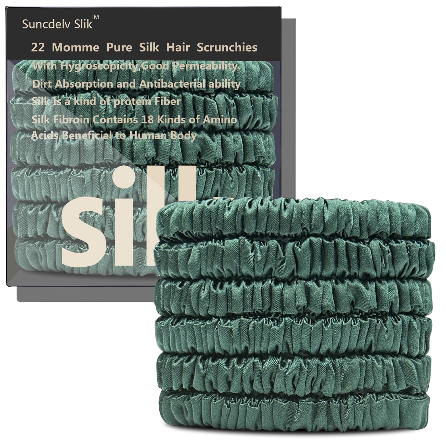 Silk Hair Towel, Friction-Resistant, Amino Acid-Rich, Durable, Breathable (6PCS(Bean Paste, Rose Gold, Rice White))