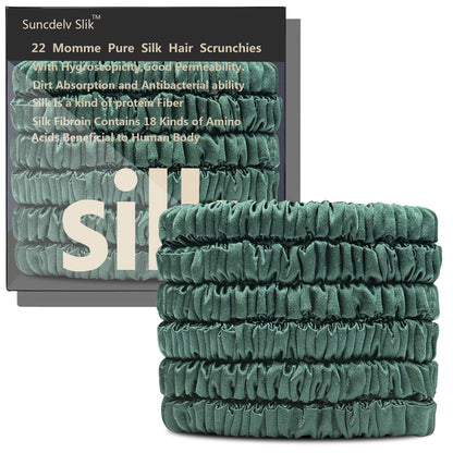 Silk Hair Towel, Friction-Resistant, Amino Acid-Rich, Durable, Breathable (6PCS(Bean Paste, Rose Gold, Rice White))
