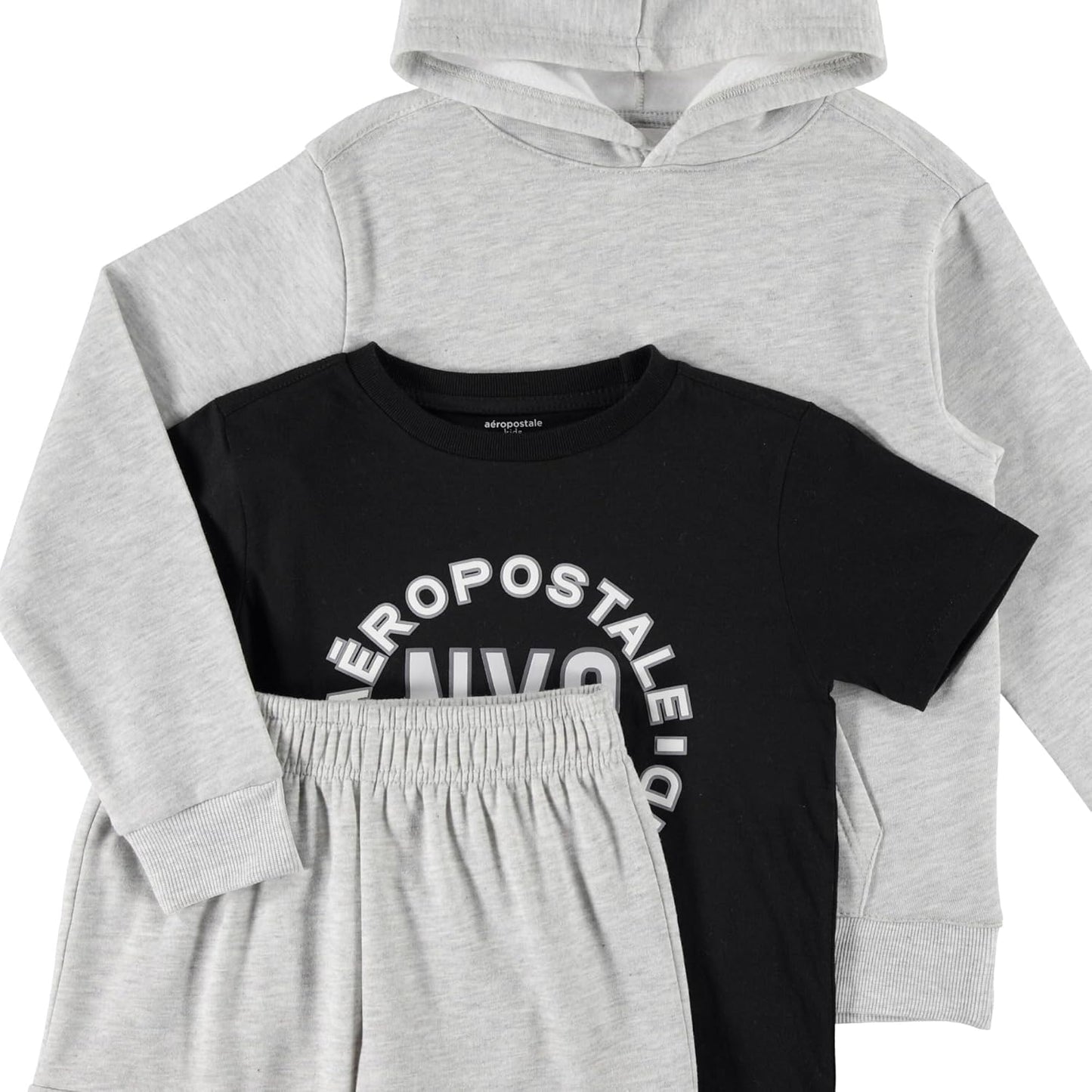 AEROPOSTALE Boys 3 Piece Outfit Set - Fleece Pullover Hoodie, Cargo Sweatpants, T-Shirt, Boys Activewear Set, Sizes 4-12