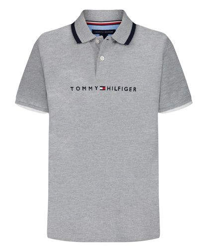 Tommy Hilfiger Boys' Short Sleeve Premium Pique Polo Shirt, Button Closure, Soft & Comfortable