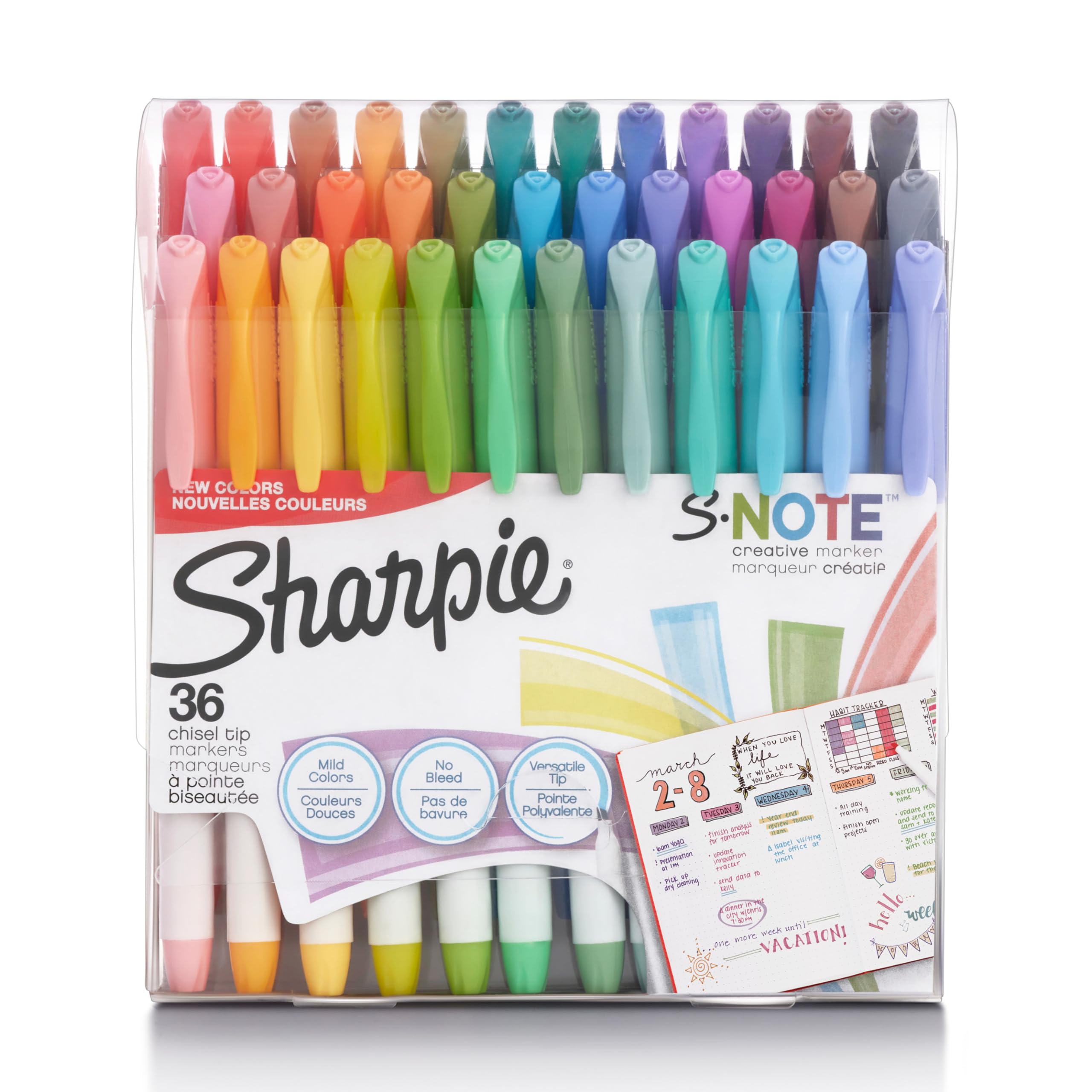 Sharpie S-Note Creative Markers Pastel Highlighters Art Marker Set Assorted Colors Chisel Tip 12 Count