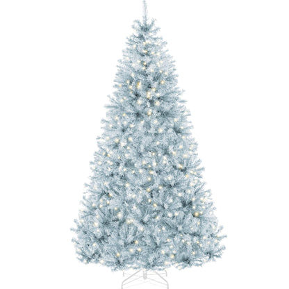 Best Choice Products 6ft Pre-Lit Baby Blue Christmas Tree, Full Artificial Holiday Decoration w/ 947 Branch Tips, 250 Lights, Foldable Base