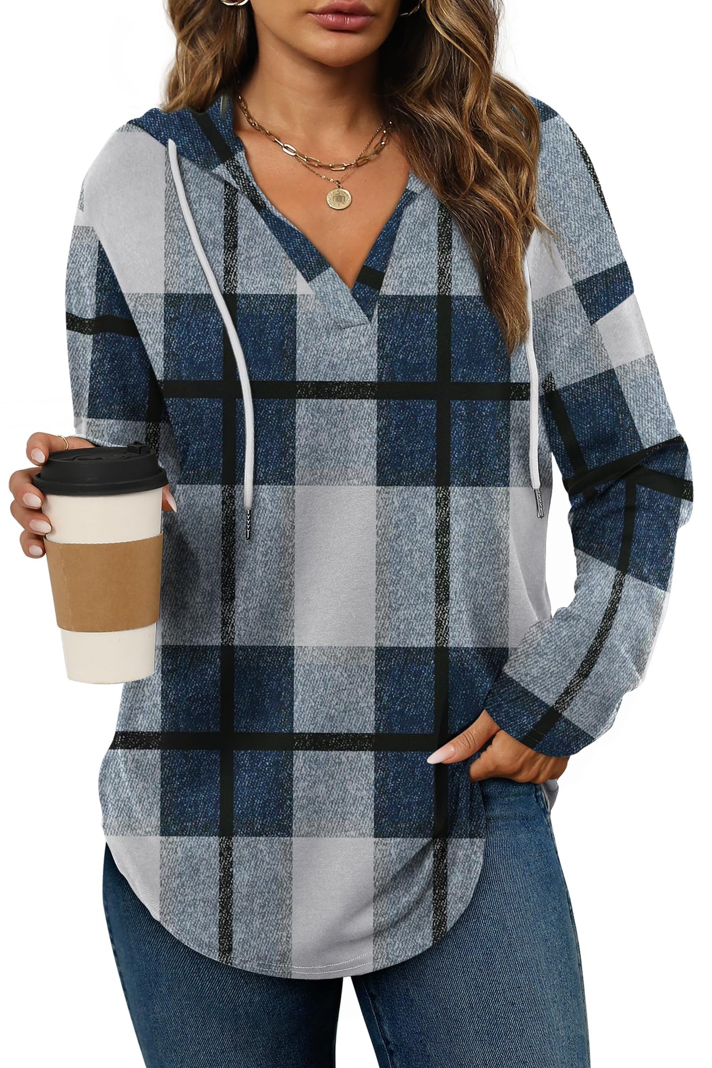 Bofell Womens Fashion Tops Hoodies for Women Pullover Oversized Sweatshirts Long SLeeve Shirts Loose Fit