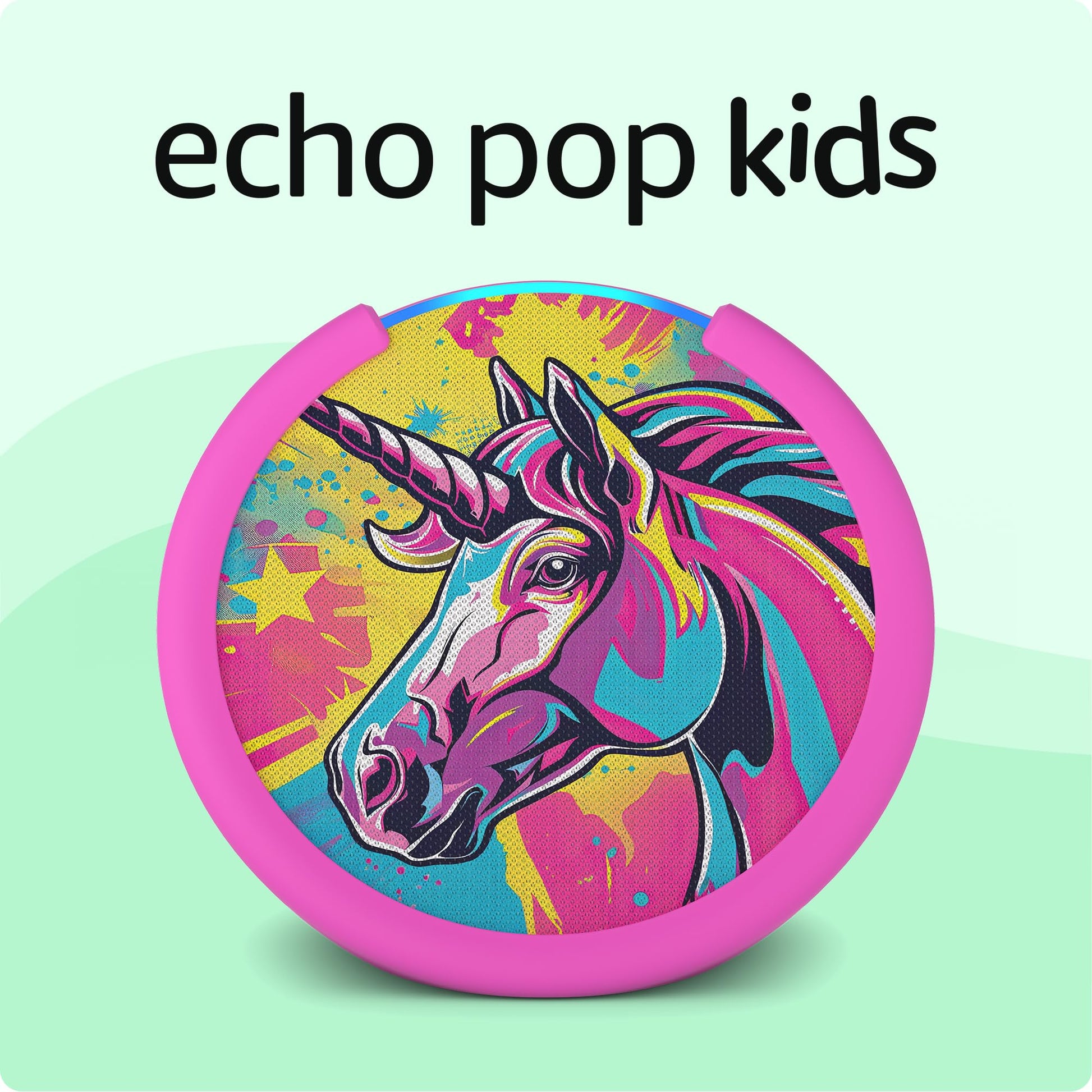 Amazon Echo Pop Kids (newest model), Designed for kids, with parental controls, Includes 6 months of Amazon Kids+, Disney Princess