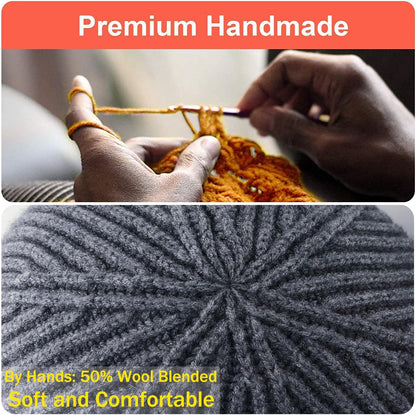 ROYBENS Swag Wool Knit Cuff Short Fisherman Beanie for Men Women, Winter Warm Hats