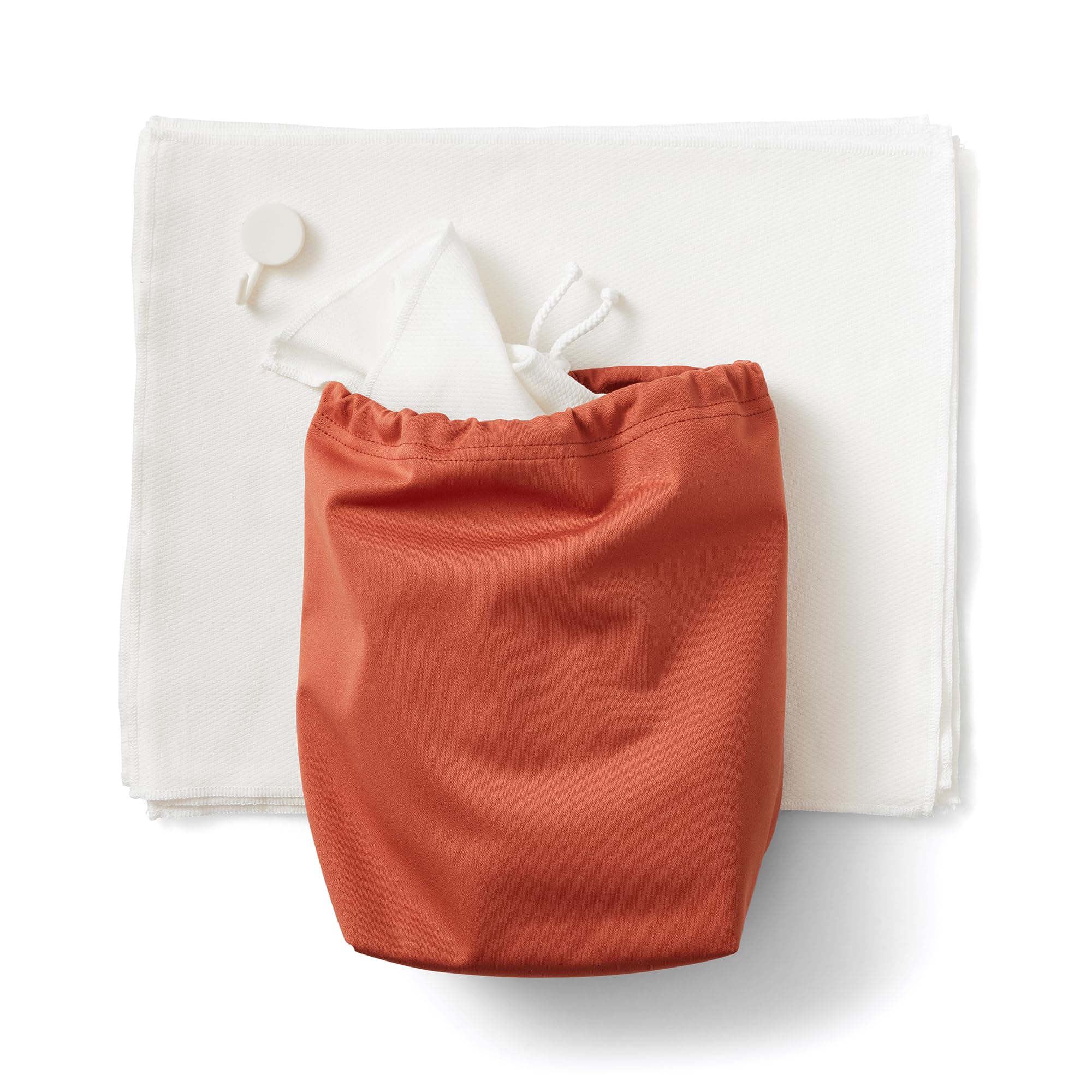 Esembly Paperless Towel Roll - Reusable Kitchen Towels 12-Pack Washable Cotton with Laundry Bag & Hook - Zero-Waste, Absorbent, Washable - Botany