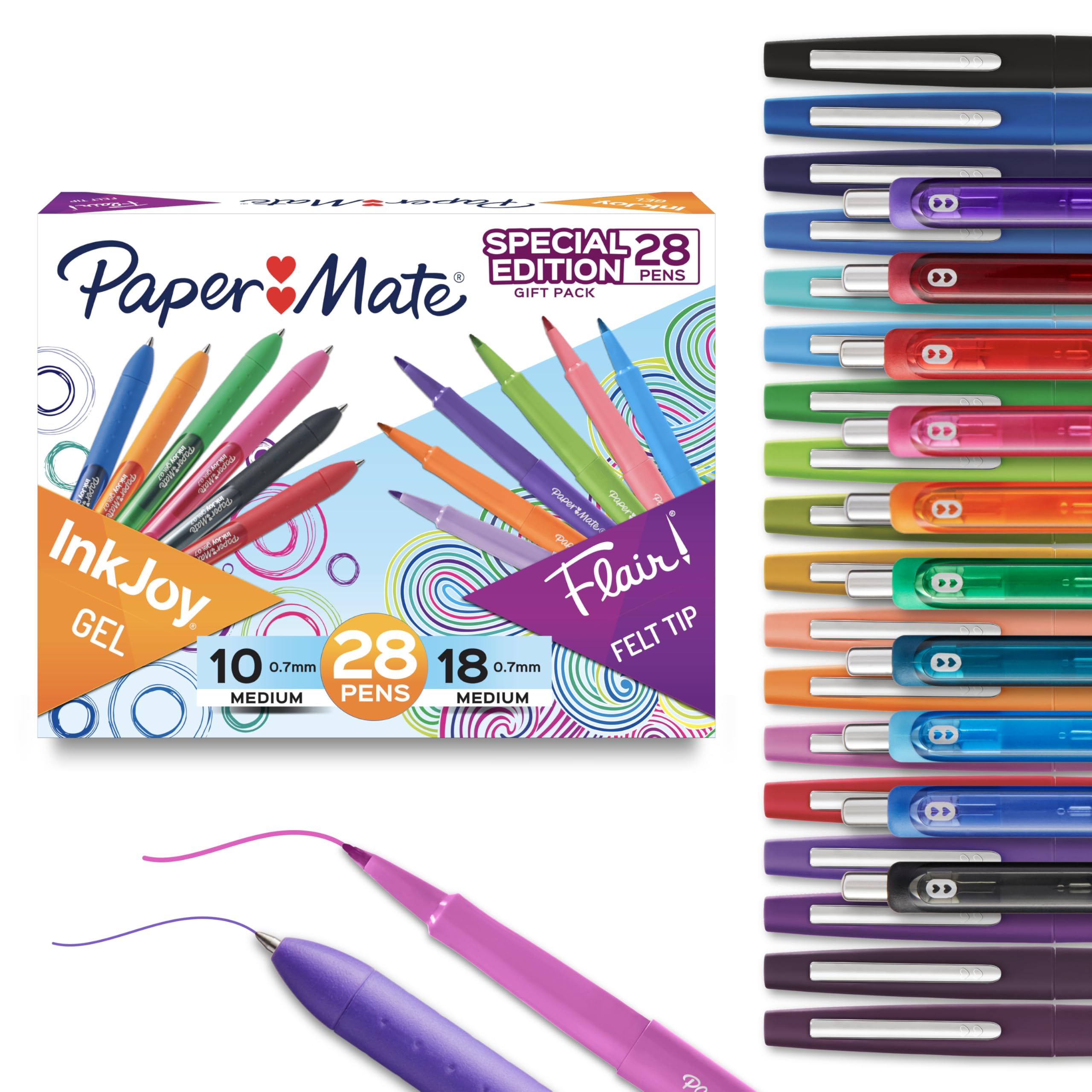 Paper Mate Flair Felt Tip Pens | Medium Point 0.7 Millimeter Marker Pens | School Supplies for Teachers & Students | Assorted Colors 12 Count