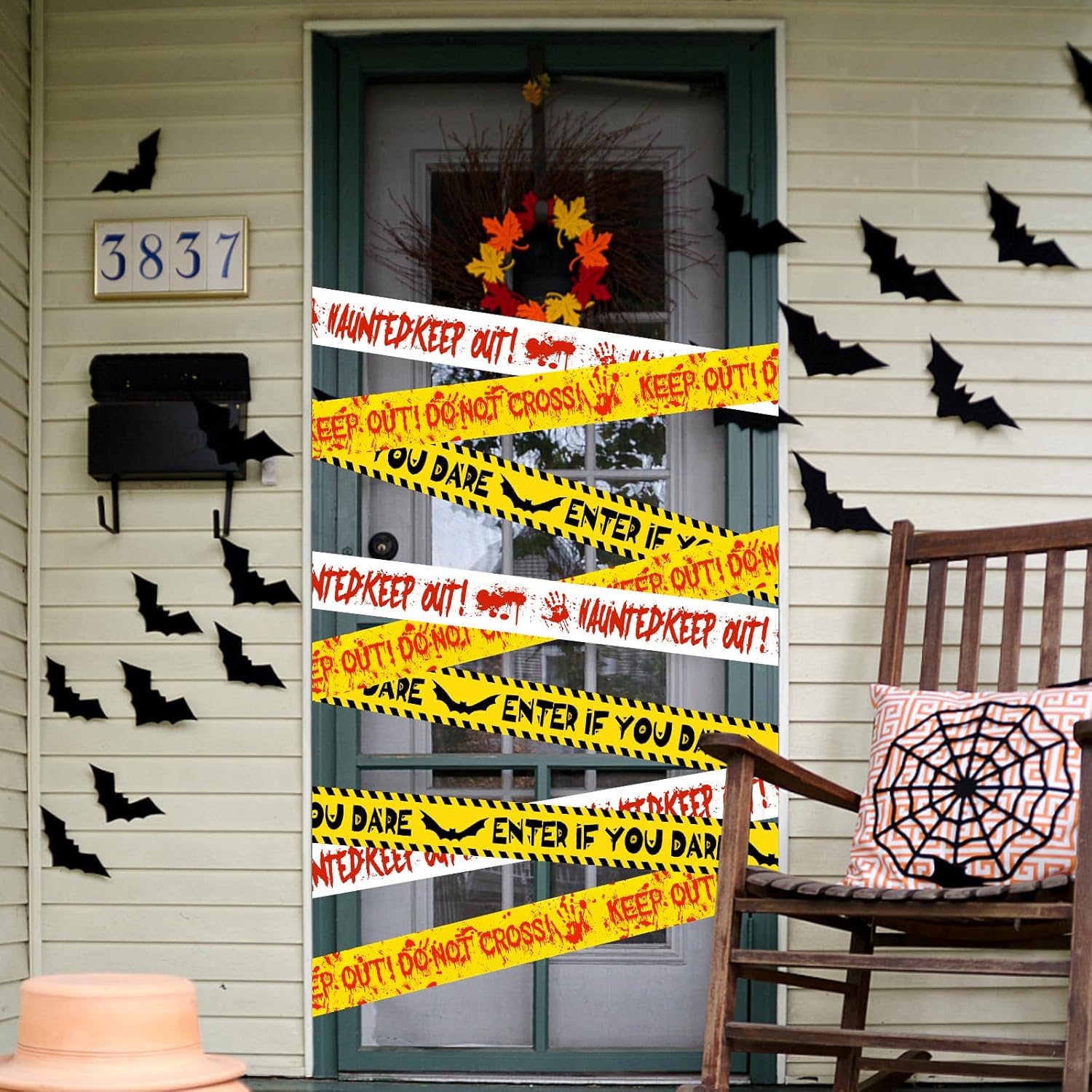 Halloween Decorations Caution Tape 3 in x 88.6 ft 3PCS, Scary Halloween Party Decorations for Indoor Outdoor, Haunted House Decor - Enter If You Dare - Haunted Keep Out - Keep Out Do Not Cross