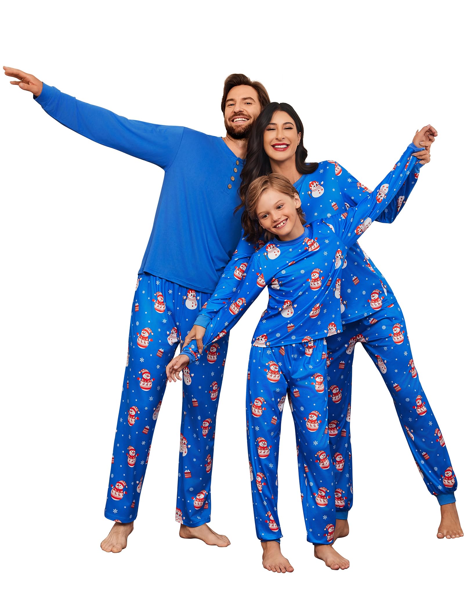 Ekouaer Family Christmas Pajamas Matching Sets Womens Mens Pjs Long Sleeve Sleepwear Holiday Lounge Sets