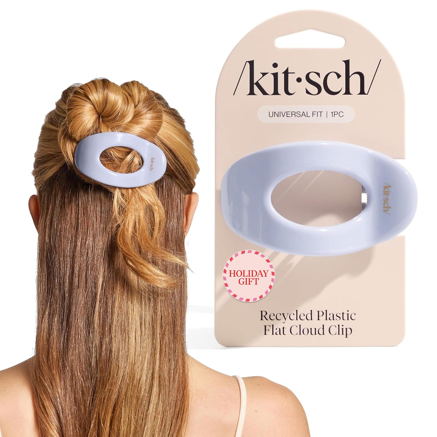 Kitsch Medium Flat Claw Clips for Women - Stylish Flat Hair Clips, Strong Hold for Thick & Fine Hair | Non-Slip for Secure, Comfortable All-Day Wear | Ideal Gifts for Women - Tortoise Design