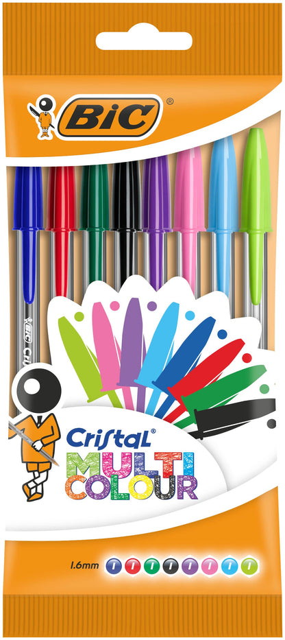 Bic Crystal Multicolour – Pen Bag Pack of 20 + 7 multicoloured
