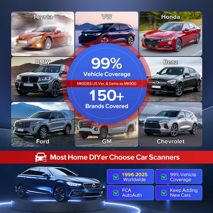 Autel Scanner MaxiCheck MX808S, 2025 US Ver. of MaxiCOM MK808S/ MK808Z, Bidirectional 11OS as MX900 MK900 MK900BT, 3000+ Active Test, 28+ Service, OE All System OBDII Diagnostic Tool, FCA Autoauth