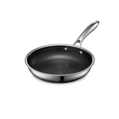 HexClad Hybrid Nonstick 8-Inch Frying Pan with Tempered Glass Lid, Stay-Cool Handle, Dishwasher-Friendly, Oven-Safe Up to 900°F, Induction Ready, Compatible with All Cooktops