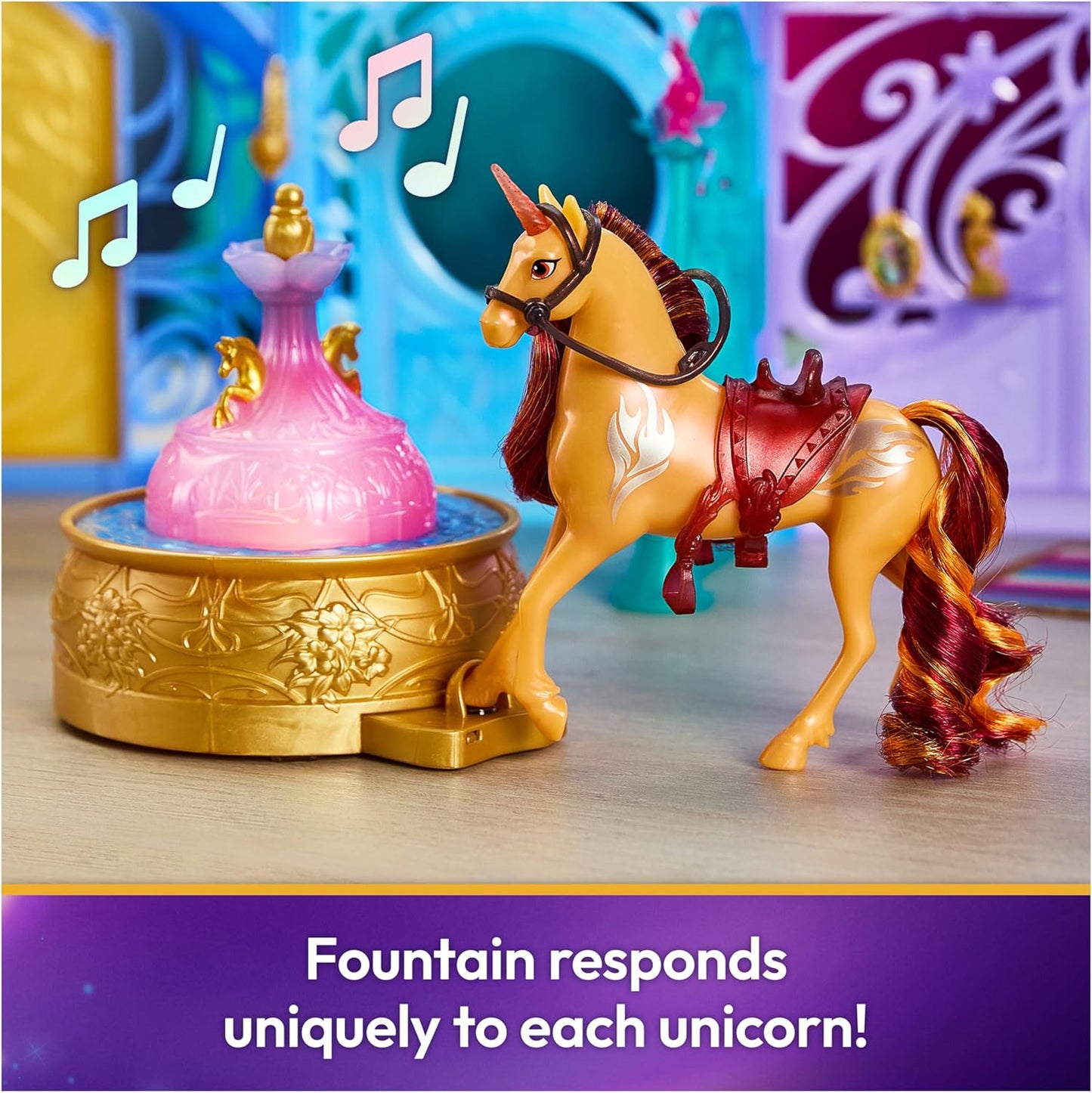 Unicorn Academy, Starglow Fountain & Stable Playset with Wildstar, Lights & Sounds, 24 Accessories, Dolls & Unicorn Toys, Gifts for Girls Ages 4 and up