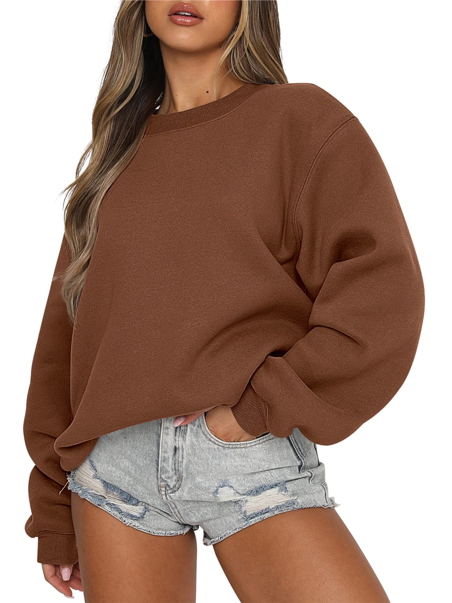 ANRABESS Womens Sweatshirts Crewneck Fleece Oversized Pullover Sweaters Fall Winter Cute Tops Teen Girls Preppy Clothes 2025