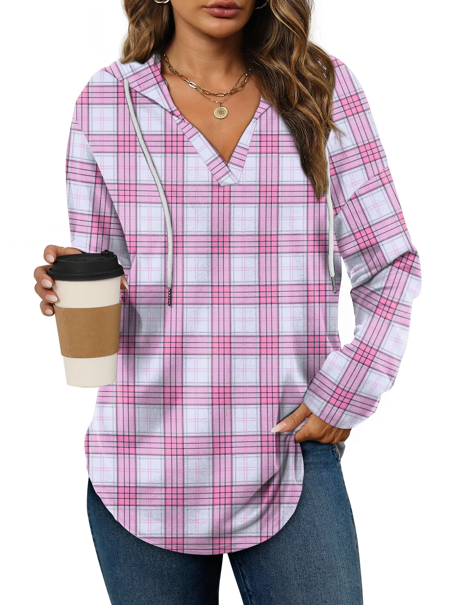 Bofell Womens Fashion Tops Hoodies for Women Pullover Oversized Sweatshirts Long SLeeve Shirts Loose Fit