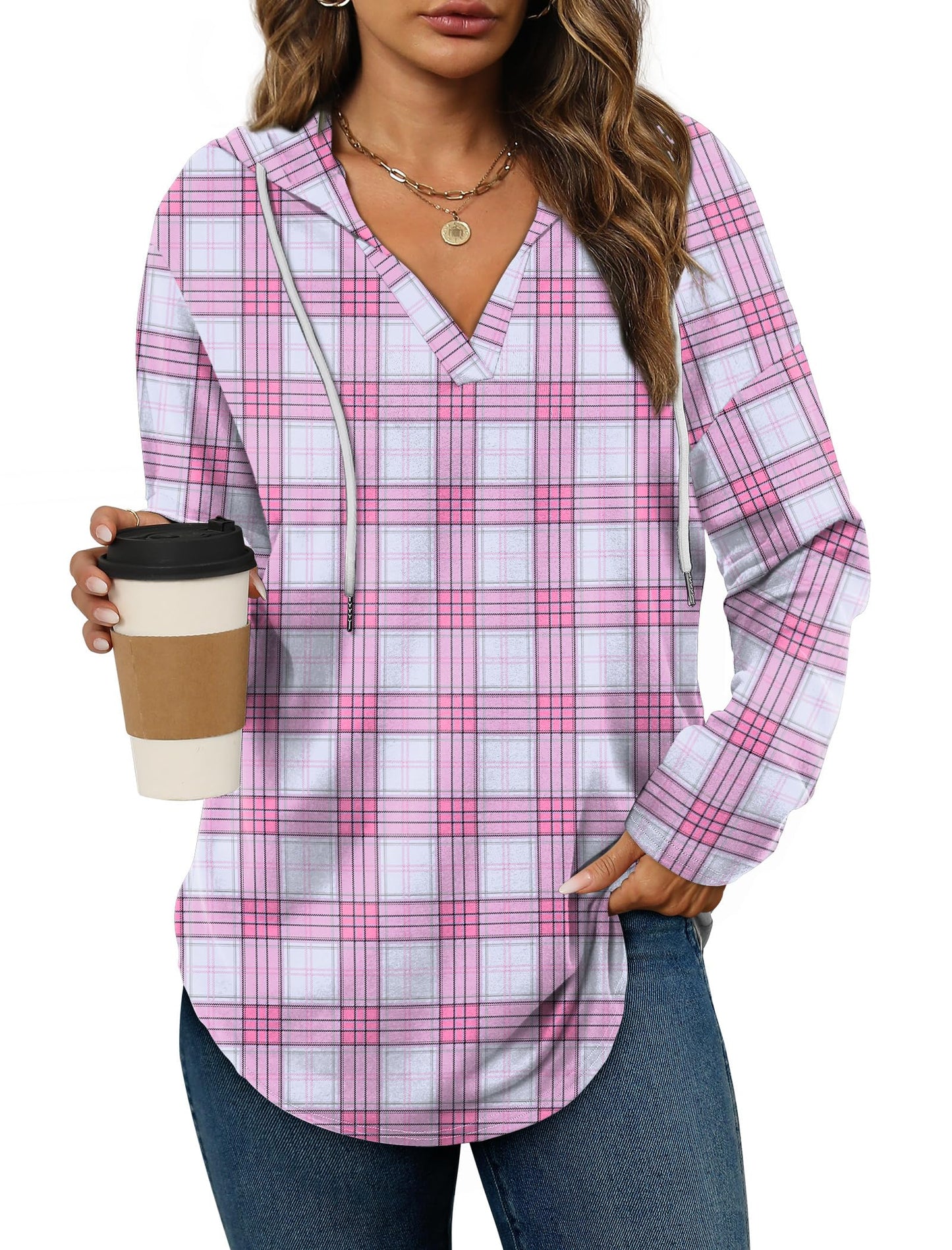 Bofell Womens Fashion Tops Hoodies for Women Pullover Oversized Sweatshirts Long SLeeve Shirts Loose Fit