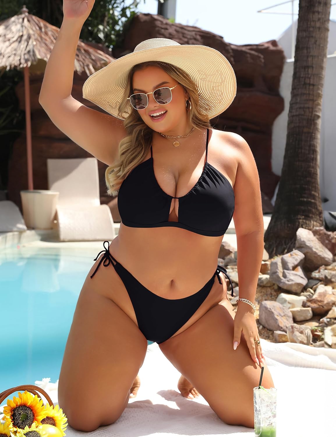 Blooming Jelly Womens Bikini Sets Two Piece Cheeky Swimsuits Curvy Cutout String Bathing Suits