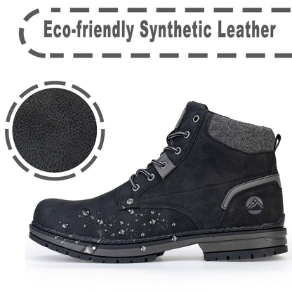 CC-Los Men's Winter Snow Boots with Sherpa Fleece Lining Waterproof Slip-Resistant Insulated Size 8-14