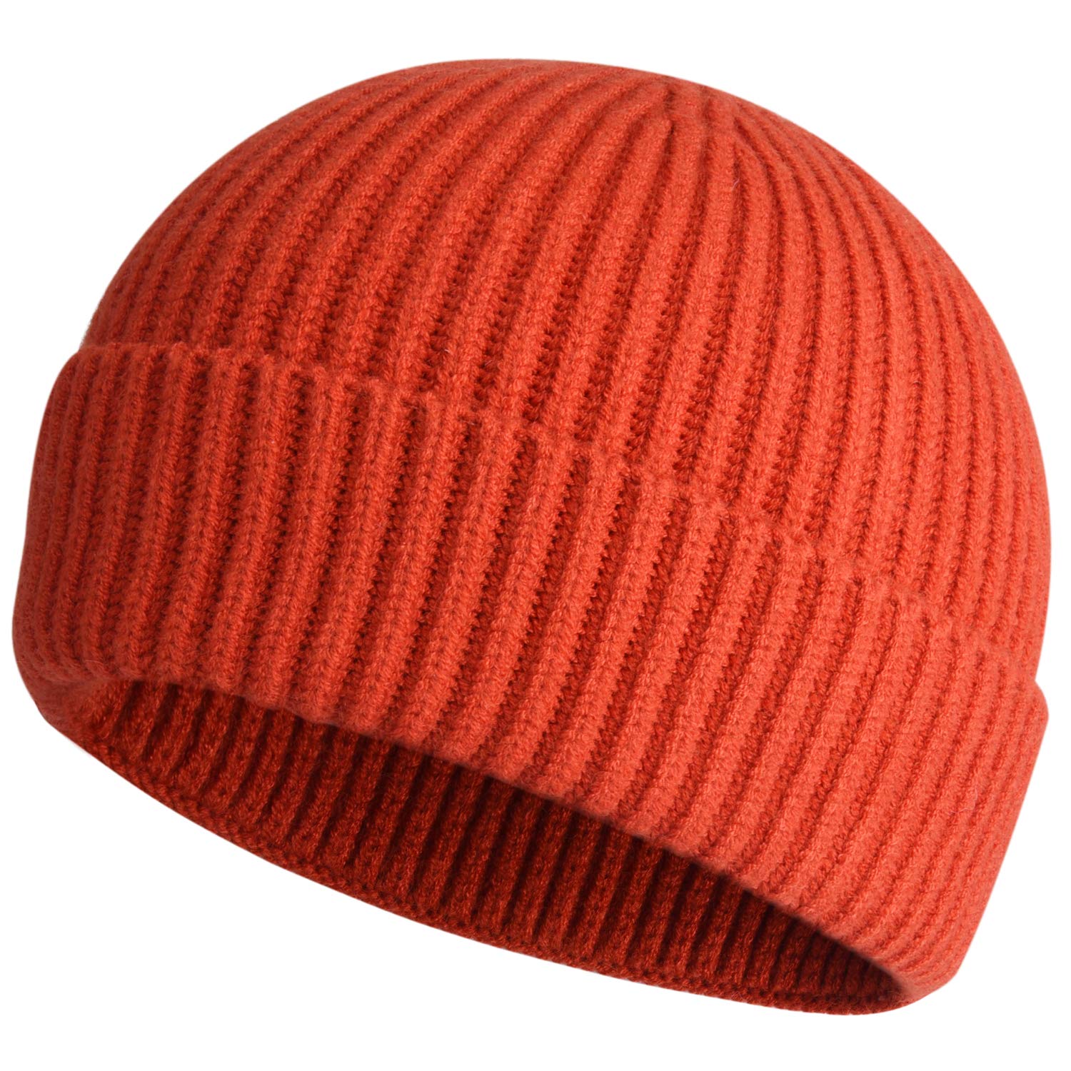 ROYBENS Swag Wool Knit Cuff Short Fisherman Beanie for Men Women, Winter Warm Hats