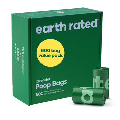 Earth Rated Poop Bags for Dogs, Guaranteed Leak Proof and Extra Thick Waste Bag Refill Rolls, Lavender Scented, 270 Count
