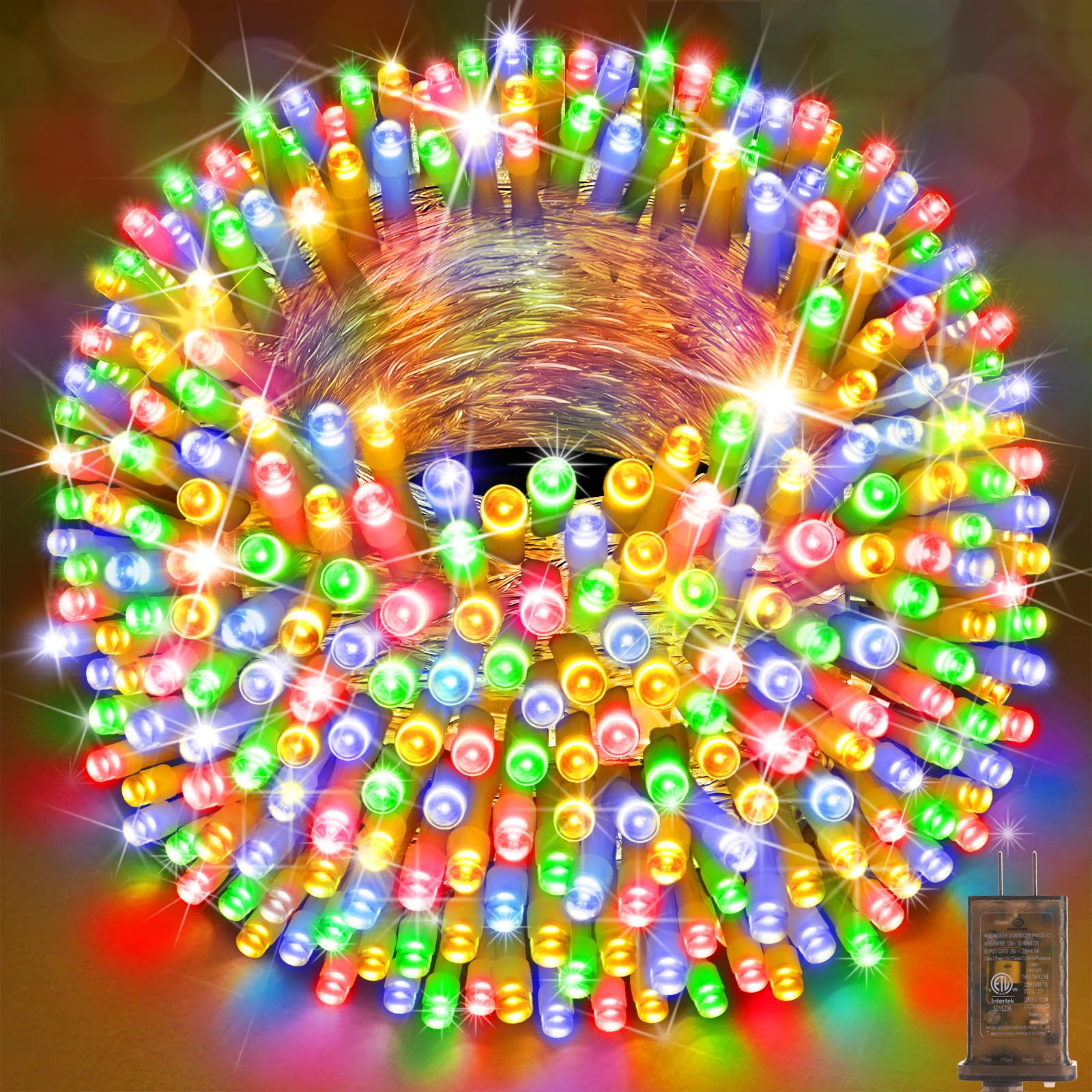SAUIRS 403FT 1000 LED Christmas Lights Outdoor String Lights with 8 Modes Timer Waterproof Fairy Light Plug in for Outside Indoor Party Xmas Palm Tree Yard Wedding Decorations(Warm White)