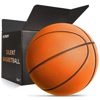 Silent Basketball Size 7 (29.5") – Grooved Airless Indoor Basketball for Quiet Dribbling and Indoor Training, Pro PU Foam Ball – Real Feel Higher Bounce Quieter
