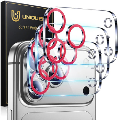 UniqueMe Compatible for 3 Pack iPhone 17 Pro Camera Lens Protector - [Drop Protection] 9H Tempered Glass Camera Cover Screen [Update New Version]【Not for 17 Pro Max】