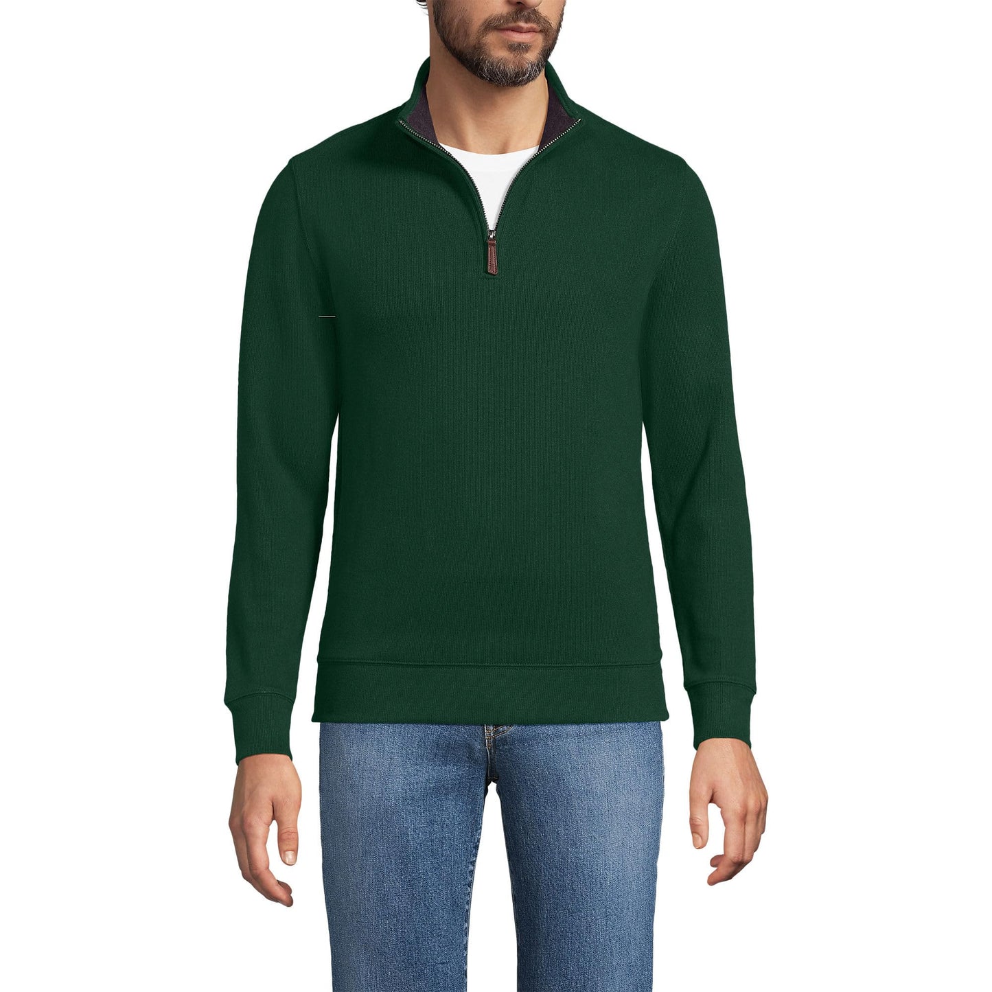 Lands' End Bedford Rib Quarter Zip Sweater