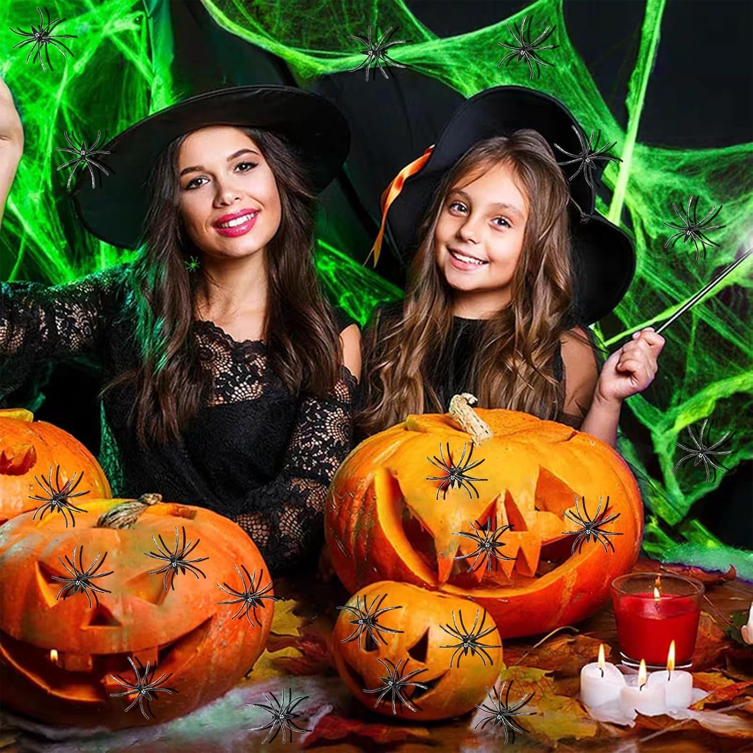 200Sqft Glow in The Dark Spider Web Halloween Spider Webs Decorations with 30 Extra Fake Spiders for Halloween Decor Indoor and Outdoor Haunted House Party Supplies