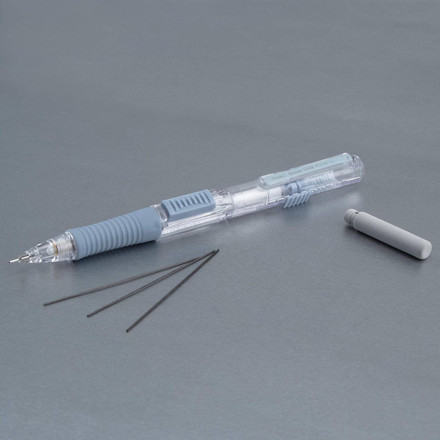 Pentel Quick Click Mechanical Pencil, (0.7mm), Medium, Gray Barrel, Box of 12 Pencils (PD217N)