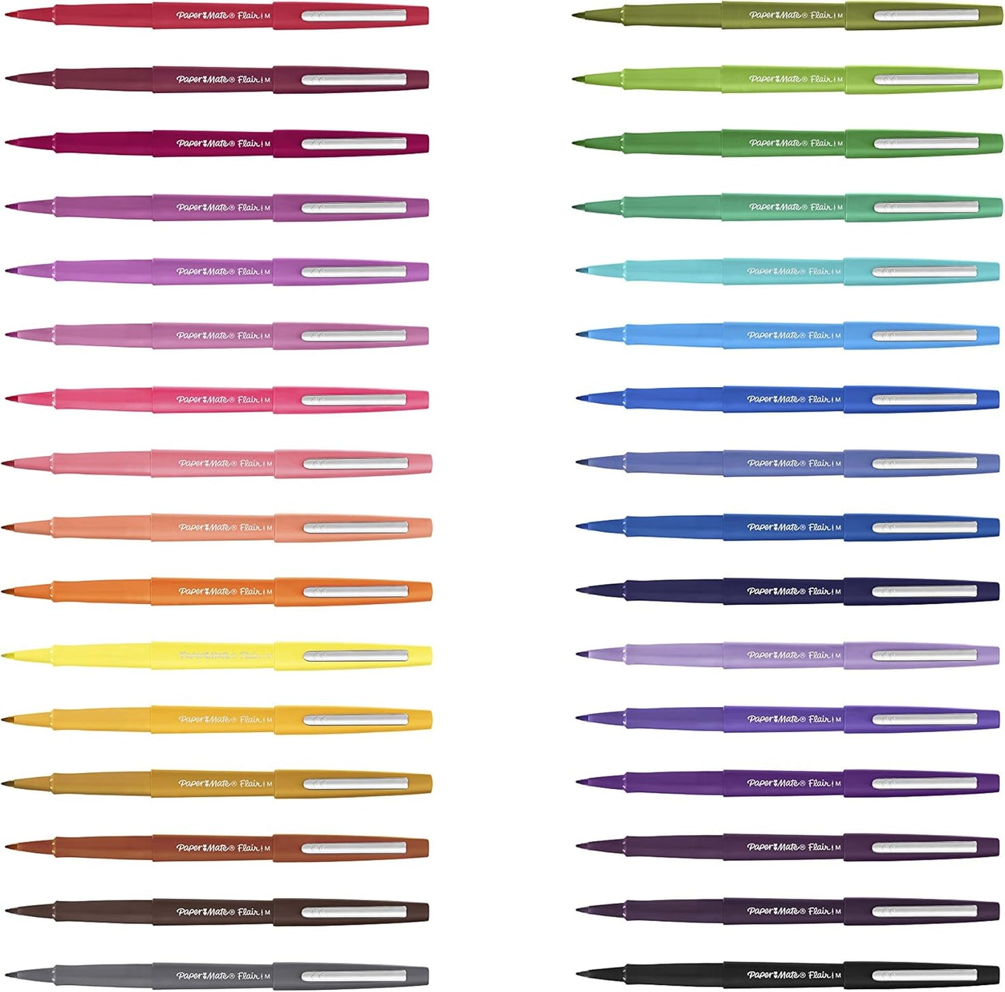 Paper Mate Flair Felt Tip Pens, Medium Point (0.7mm), Assorted Colors, 16 Count