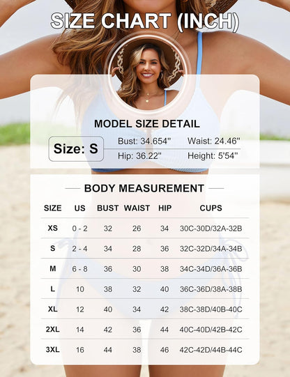 Blooming Jelly Womens Sexy 2 Piece Bikini Sets Cheeky High Cut Bathing Suit Color Block Textured U-Wire Swimsuits 2025