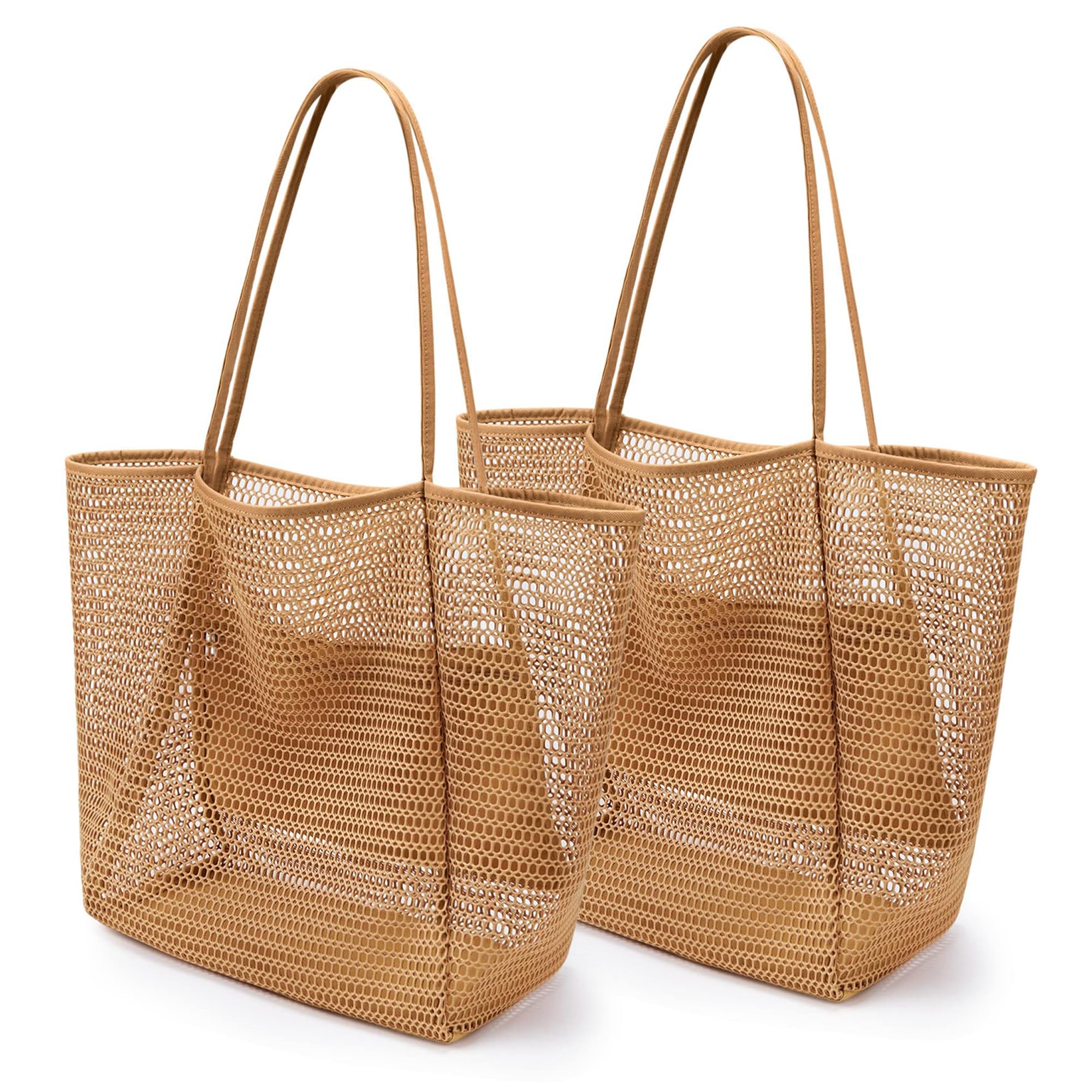 VOROLO Mesh Tote Beach Bag,Women Fairycore Hobo Bag,Shoulder Bag,Soft Summer Casual Crochet Bags