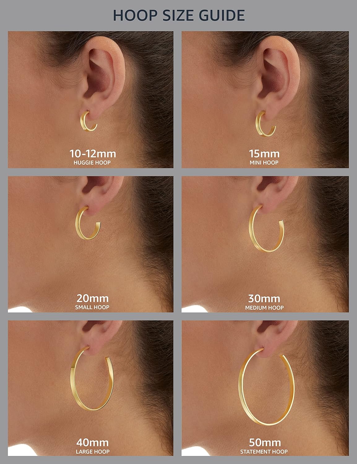 Amazon Essentials Gold Plated or Stainless Steel Flattened Hoop Earrings (previously Amazon Collection)