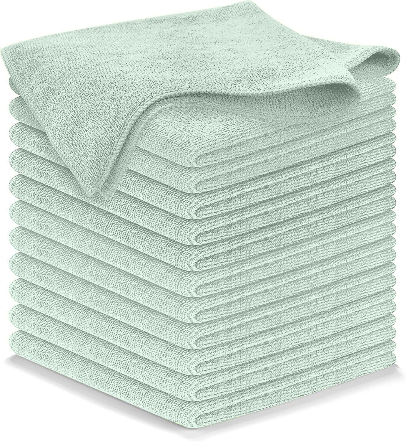 USANOOKS Microfiber Cleaning Cloth Grey - 12 Pcs (12.5"x12.5") - High Performance - 1200 Washes, Ultra Absorbent Microfiber Towel Weave Grime & Liquid for Streak-Free Mirror Shine - Car Washing Cloth