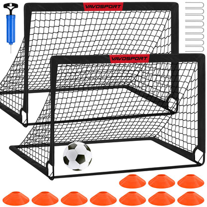 Kids Soccer Goals for Backyard Set - 2 of 4' x 3' Portable Soccer Goal Training Equipment, Pop Up Toddler Soccer Net with Soccer Ball, Soccer Set for Kids and Youth Games, Sports