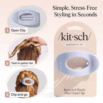 Kitsch Medium Flat Claw Clips for Women - Stylish Flat Hair Clips, Strong Hold for Thick & Fine Hair | Non-Slip for Secure, Comfortable All-Day Wear | Ideal Gifts for Women - Tortoise Design