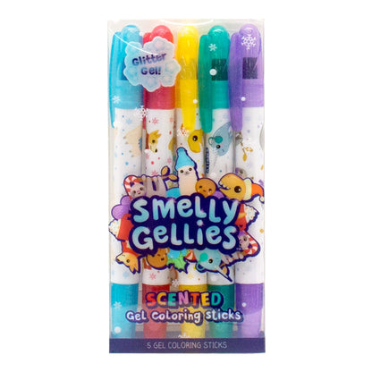 Smelly Gellies - Patented Gourmet Scented Glidewrite Gel Coloring Sticks, Crayons, Highlighters - 5 Count - Gifts for Kids