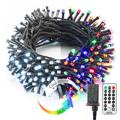 Brizled Christmas Lights, 344.16ft 1000 LED Color Changing Christmas String Lights with Remote, 11 Modes Xmas Tree Light Warm White & Multicolor Xmas Light Green Wire for Home Wedding Party