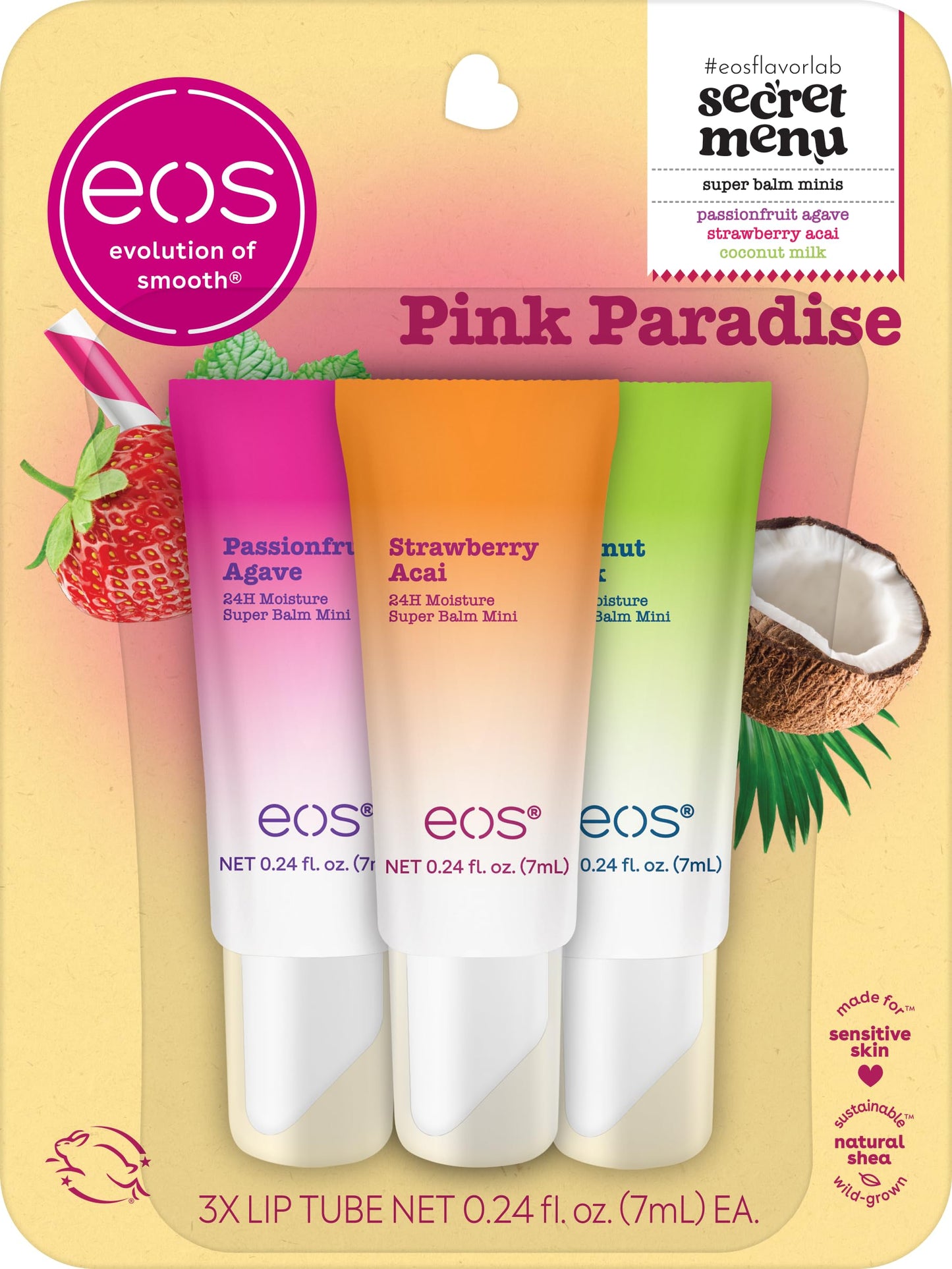 eos 24H Moisture Super Balm - Marshmallow Fluff, Lip mask, Moisturizing, Lip Treatment, Limited-Edition, 0.35 fl oz