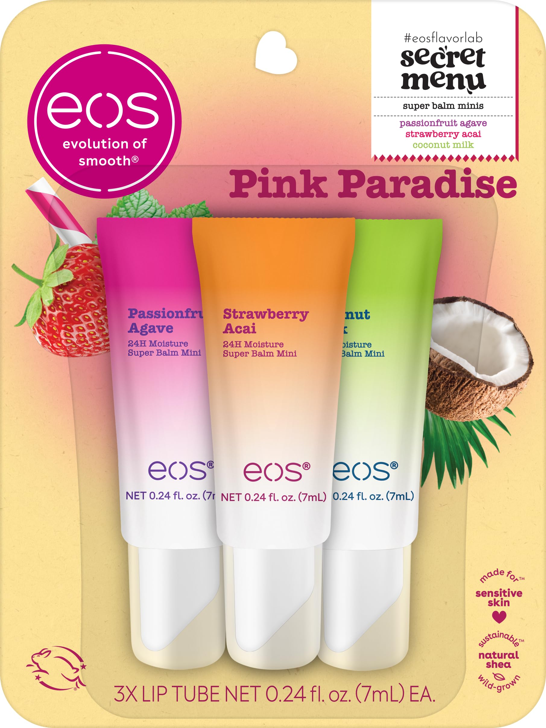 eos 24H Moisture Super Balm - Marshmallow Fluff, Lip mask, Moisturizing, Lip Treatment, Limited-Edition, 0.35 fl oz